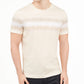 Camiseta listrada masculina Alfani, gola redonda, marrom, tamanho grande