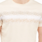 Camiseta listrada masculina Alfani, gola redonda, marrom, tamanho grande