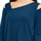 Blusa assimétrica com ombros descobertos Alfani feminina, azul-petróleo, tamanho XL