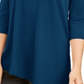 Blusa assimétrica com ombros descobertos Alfani feminina, azul-petróleo, tamanho XL