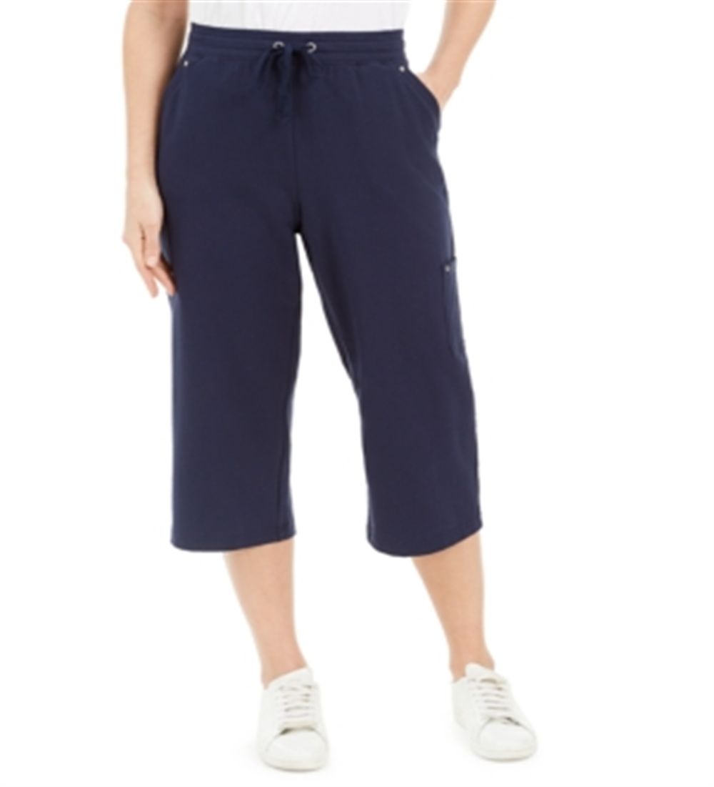 Calça Capri de Malha Feminina Karen Scott Azul Tamanho P