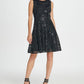 Vestido de festa curto e flare com decote em joia e sem mangas DKNY feminino, preto, tamanho 2