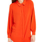 Camisa feminina Alfani com botões, laranja, tamanho M
