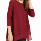 Blusa de malha com bainha cruzada feminina Alfani, vermelha, tamanho pequeno