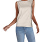 Blusa feminina Alfani sem mangas com decote em joia, marrom, tamanho extragrande
