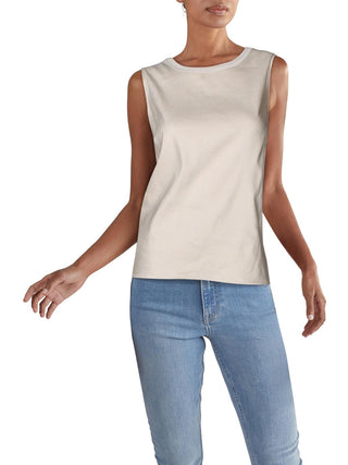 Blusa feminina Alfani sem mangas com decote em joia, marrom, tamanho extragrande