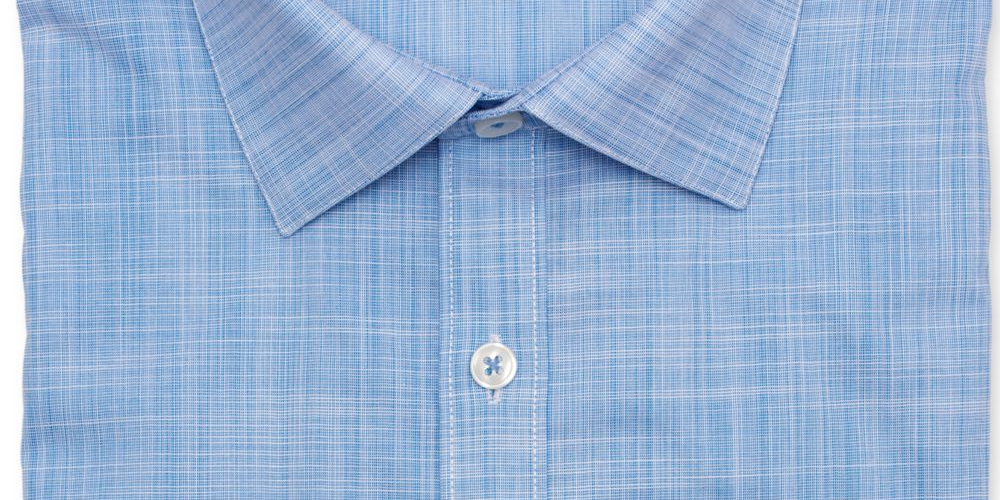 Camisa social masculina Ryan Seacrest Distinction Slim Fit em tecido elástico xadrez, azul, tamanho 15