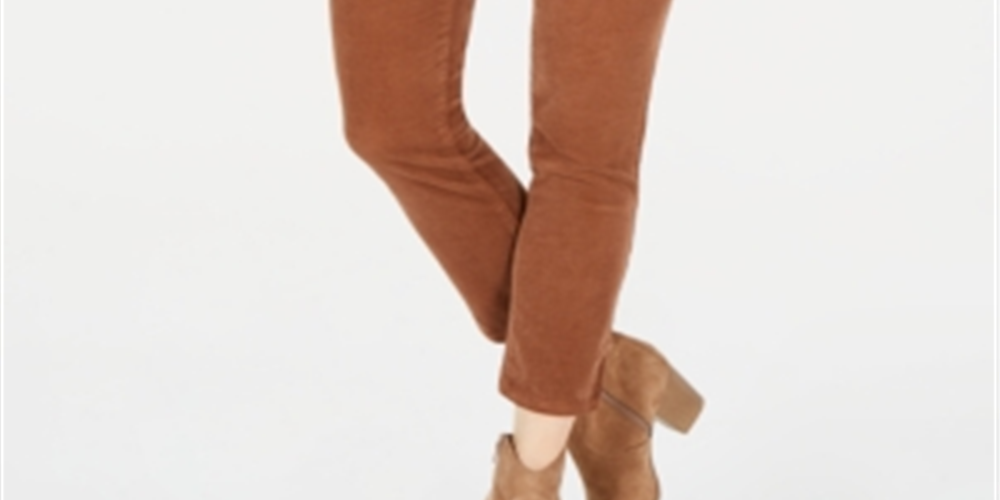 Calça modeladora de veludo cotelê feminina Style &amp; Co, marrom, tamanho 12