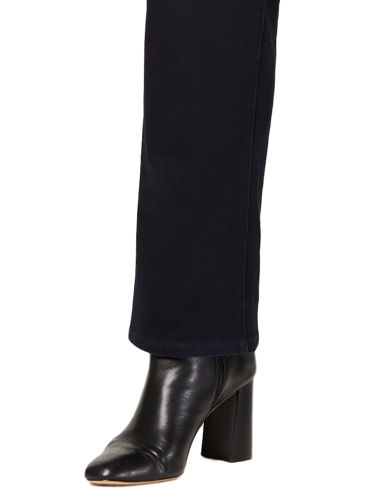 Calça jeans feminina com controle de barriga, lisa, perna reta, azul, tamanho 22