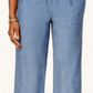 Calça feminina Charter Club de linho com cordão, azul, tamanho pequeno grande