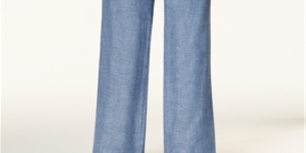 Calça feminina Charter Club de linho com cordão, azul, tamanho pequeno grande