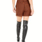 Shorts Feminino Bar III Xadrez Cinto Marrom Tamanho 4