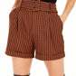 Shorts Feminino Bar III Xadrez Cinto Marrom Tamanho 4