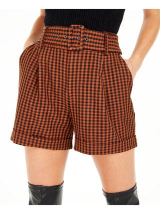 Shorts Feminino Bar III Xadrez Cinto Marrom Tamanho 4