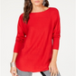 INC International Concepts Suéter Túnica Feminino Vermelho Tamanho Pequeno Pequeno