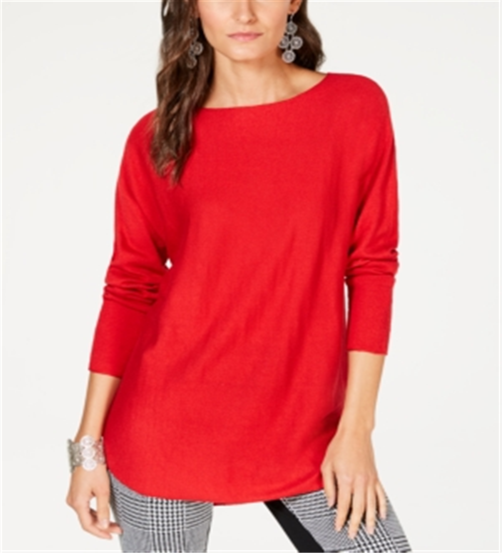 INC International Concepts Suéter Túnica Feminino Vermelho Tamanho Pequeno Pequeno