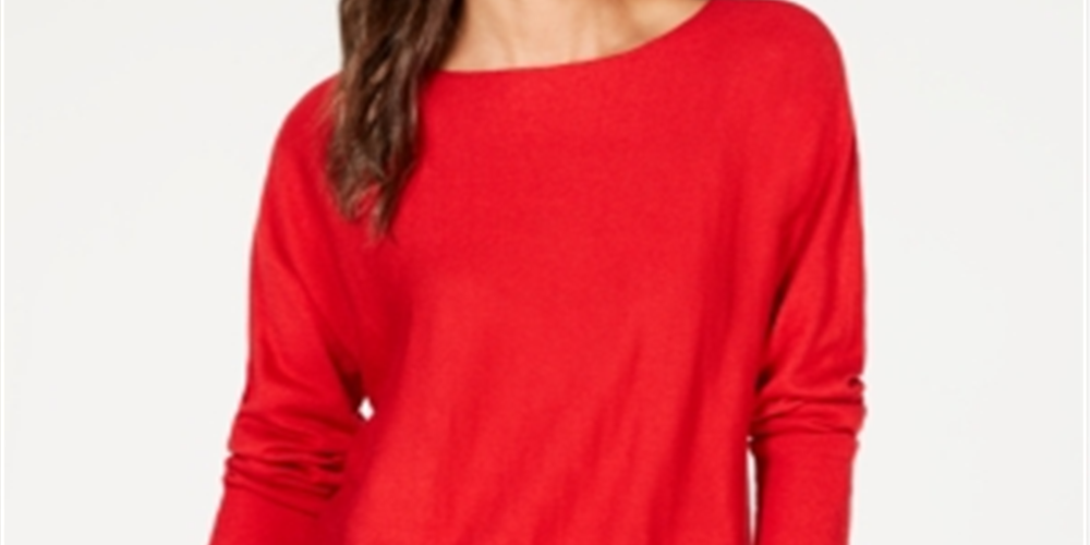 INC International Concepts Suéter Túnica Feminino Vermelho Tamanho Pequeno Pequeno