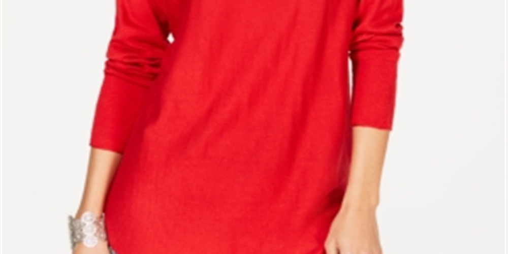 INC International Concepts Suéter Túnica Feminino Vermelho Tamanho Pequeno Pequeno