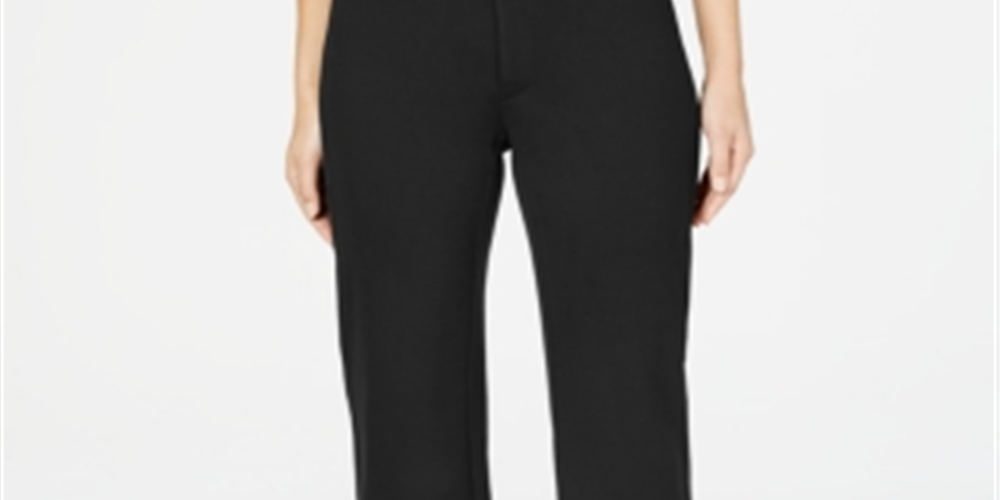 Calça curta feminina Charter Club, perna larga, preta, tamanho 16