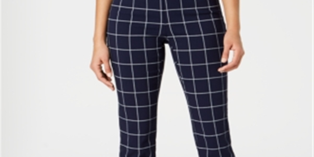Calça feminina Charter Club Windowpane azul tamanho 12