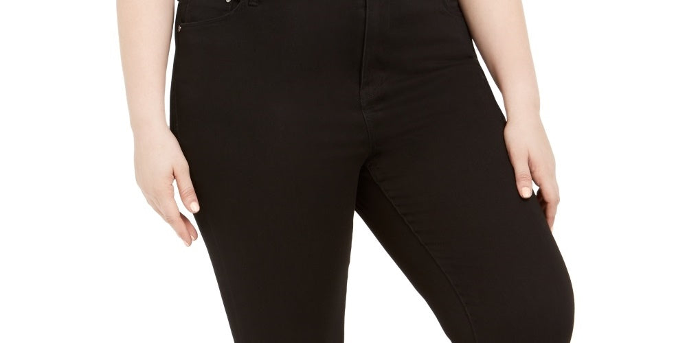 Calça jeans skinny feminina Seven7 Jeans cintura alta preta tamanho 18W