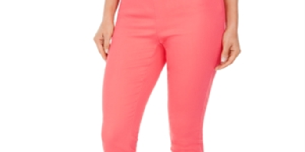 Calça curta feminina Charter Club Chelsea Twill com controle de barriga, coral, tamanho 16