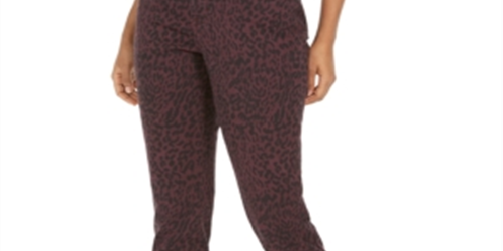 Jeans skinny feminino com estampa animal e curvas Style &amp; Co, vermelho, tamanho 10, pequeno