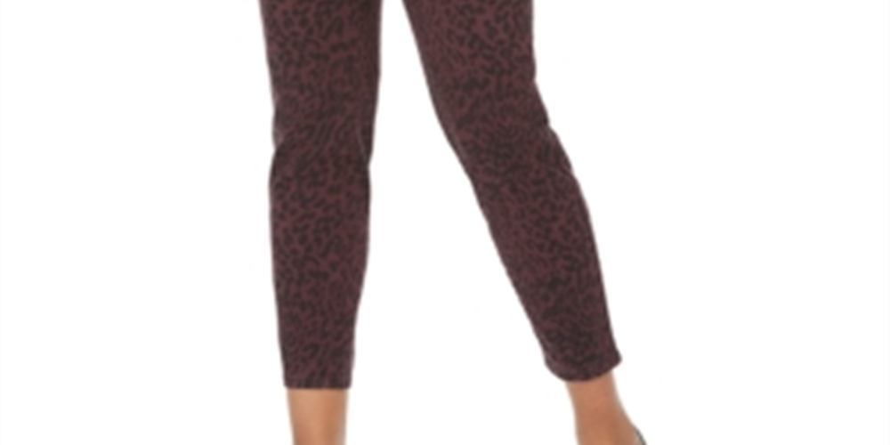 Jeans skinny feminino com estampa animal e curvas Style &amp; Co, vermelho, tamanho 10, pequeno