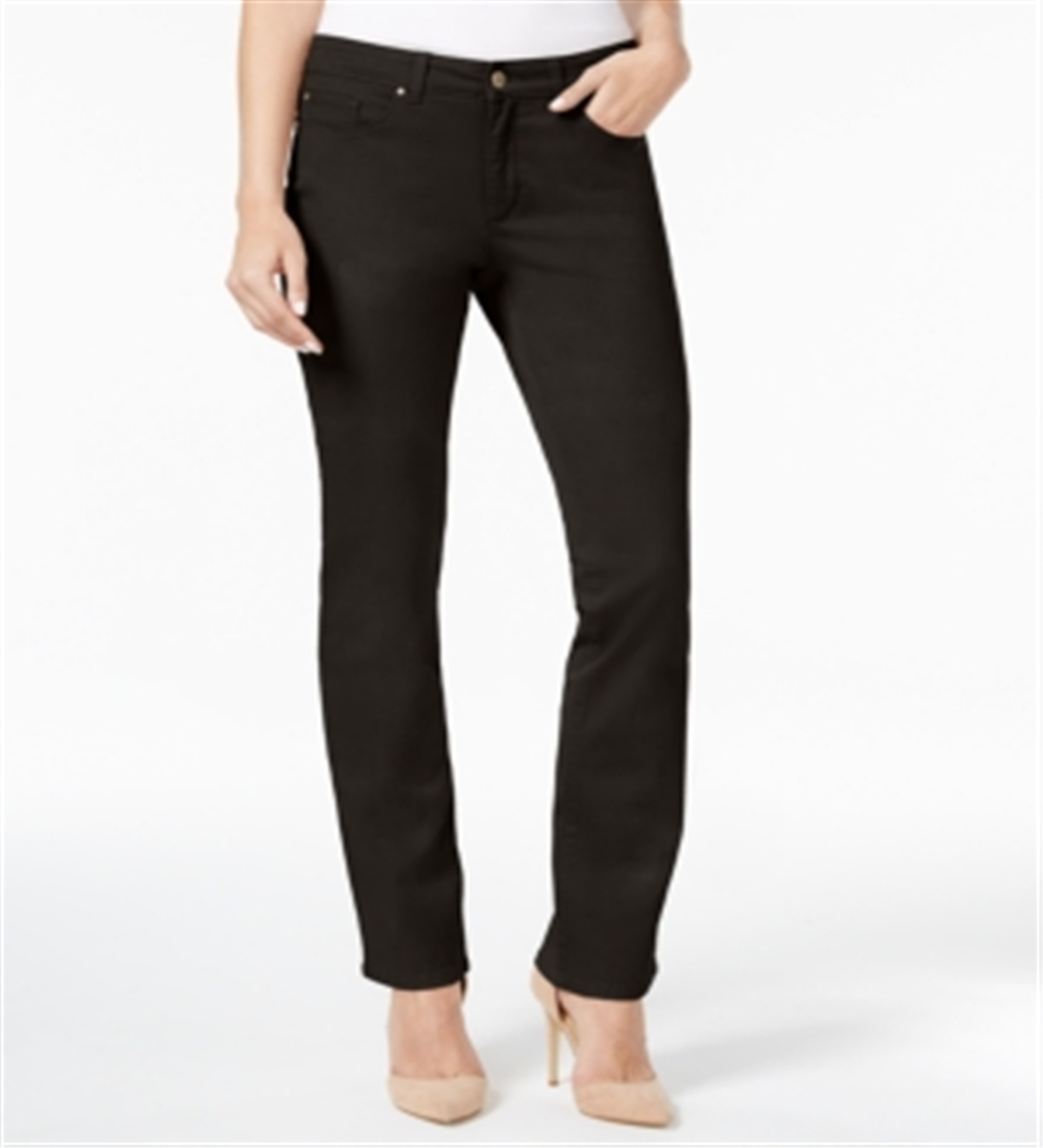 Calça jeans feminina Charter Club Lexington reta cinza tamanho 4 pequena
