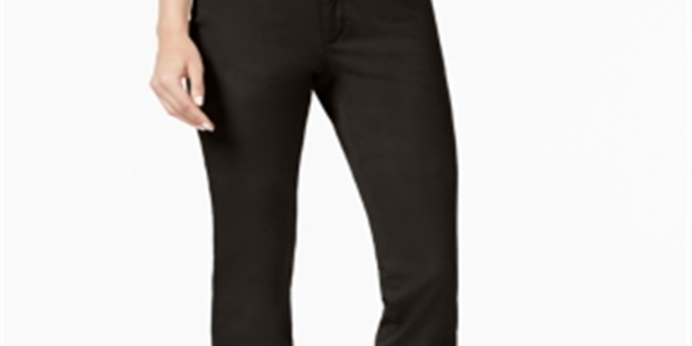 Calça jeans feminina Charter Club Lexington reta cinza tamanho 4 pequena