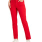 Calça jeans feminina Lexington reta, vermelha, tamanho 4, Charter Club