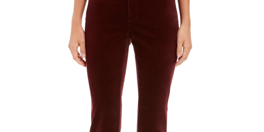 Calça jeans feminina Charter Club Lexington Velveteen reta vermelha tamanho 16 pequena