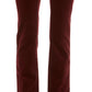 Calça jeans feminina Charter Club Lexington Velveteen reta vermelha tamanho 16 pequena