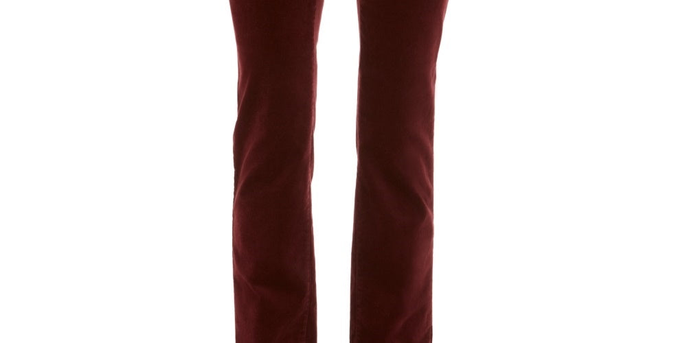 Calça jeans feminina Charter Club Lexington Velveteen reta vermelha tamanho 16 pequena