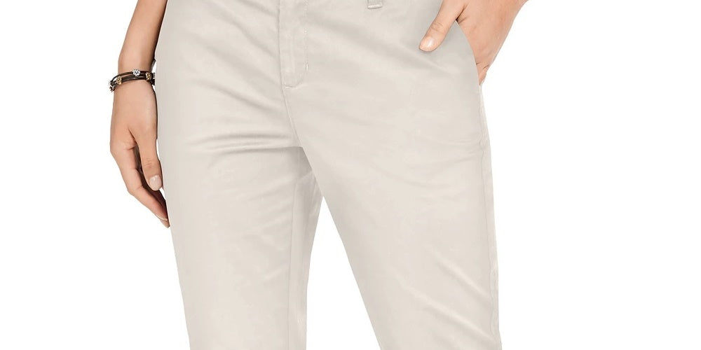 Calça Chino Bootcut de Algodão Feminina Style &amp; Co Bege Tamanho 18