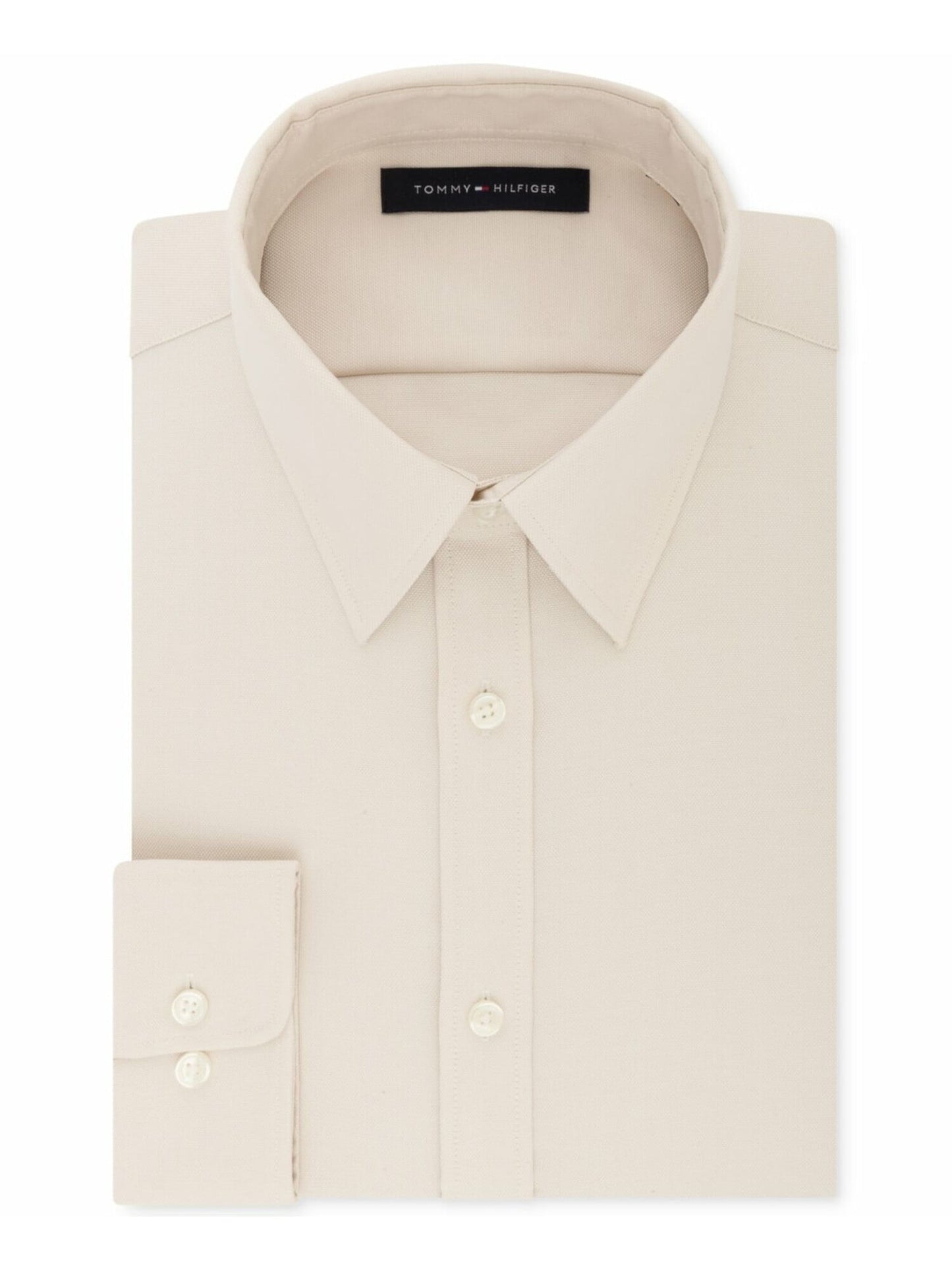 Camisa social masculina Tommy Hilfiger com gola marrom, tamanho 17,5 x 36 x 37