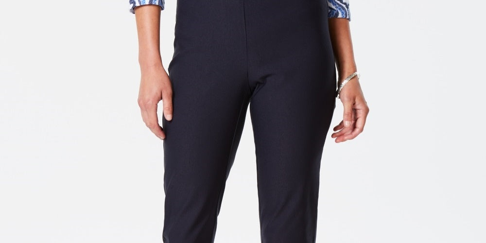Calça feminina Charter Club Cambridge Skinny Tummy Control Azul Tamanho 6