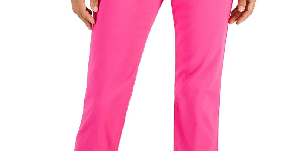 Calça jeans feminina Charter Club Tummy Control Bristol Capri rosa tamanho 10
