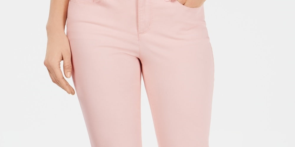 Calça jeans feminina Charter Club Tummy Control Bristol Capri rosa tamanho 18