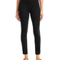 Leggings femininas com zíper e bainha lateral JM Collection, pretas, tamanho pequeno
