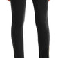 Leggings femininas com zíper e bainha lateral JM Collection, pretas, tamanho pequeno