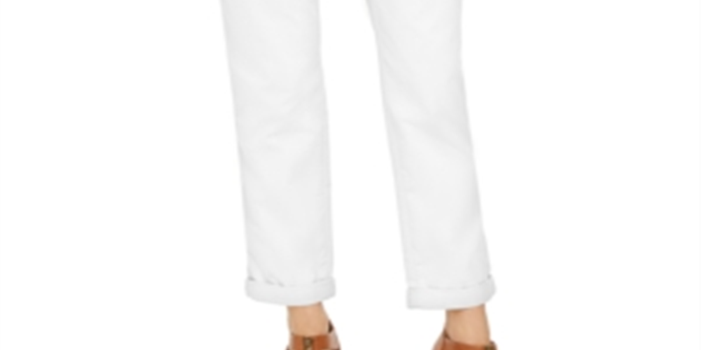 Calça Chino Feminina Estilo &amp; Co, Perna Reta, Branca, Tamanho 4