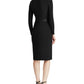 Vestido de coquetel Ralph Lauren feminino, manga longa, abaixo do joelho, preto, tamanho 10