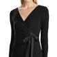 Vestido de coquetel Ralph Lauren feminino, manga longa, abaixo do joelho, preto, tamanho 10