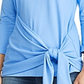 Blusa Ralph Lauren Feminina Transpassada Decote Canoa Azul Tamanho Grande
