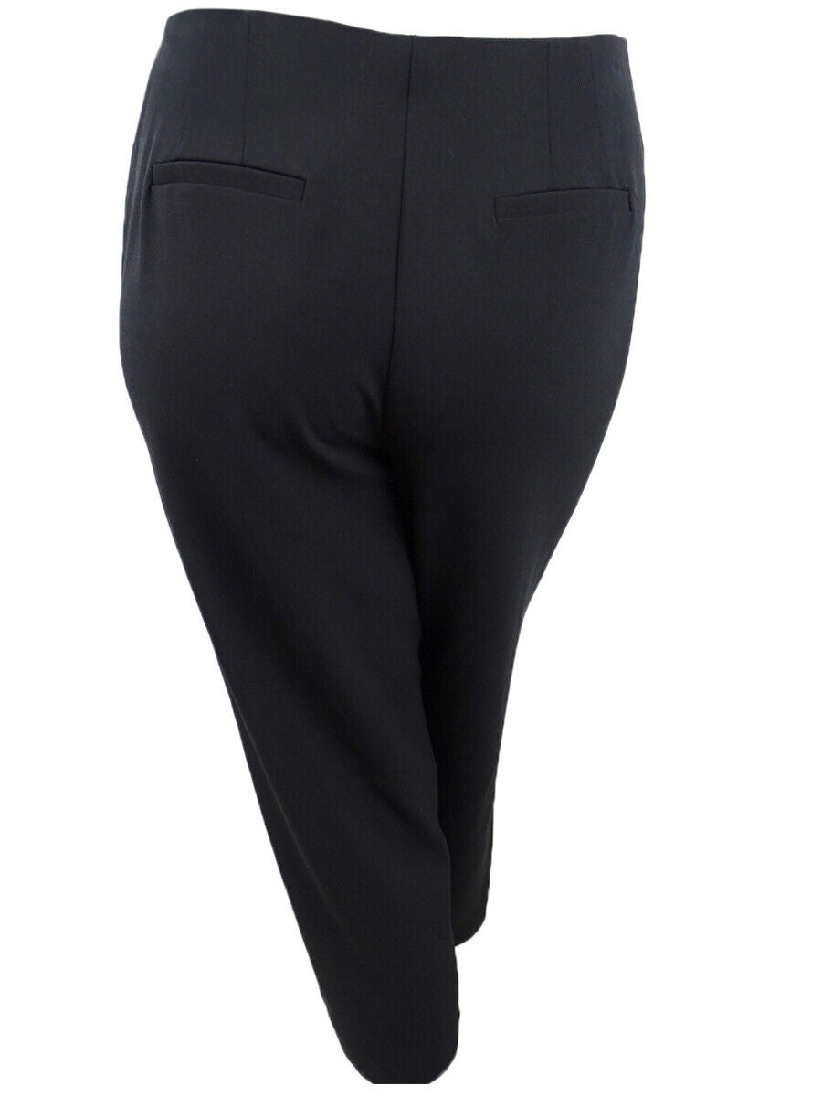 Calça curta Alfani feminina com cinto e faixa, preta, tamanho 10