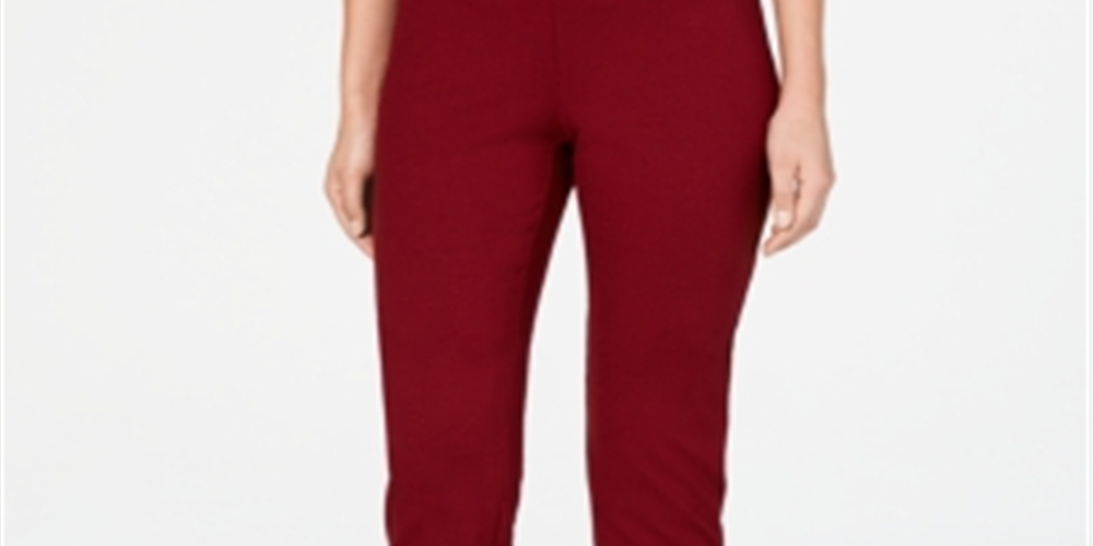 Calças femininas Charter Club Cambridge Pull on Ponte Merlot tamanho 12S