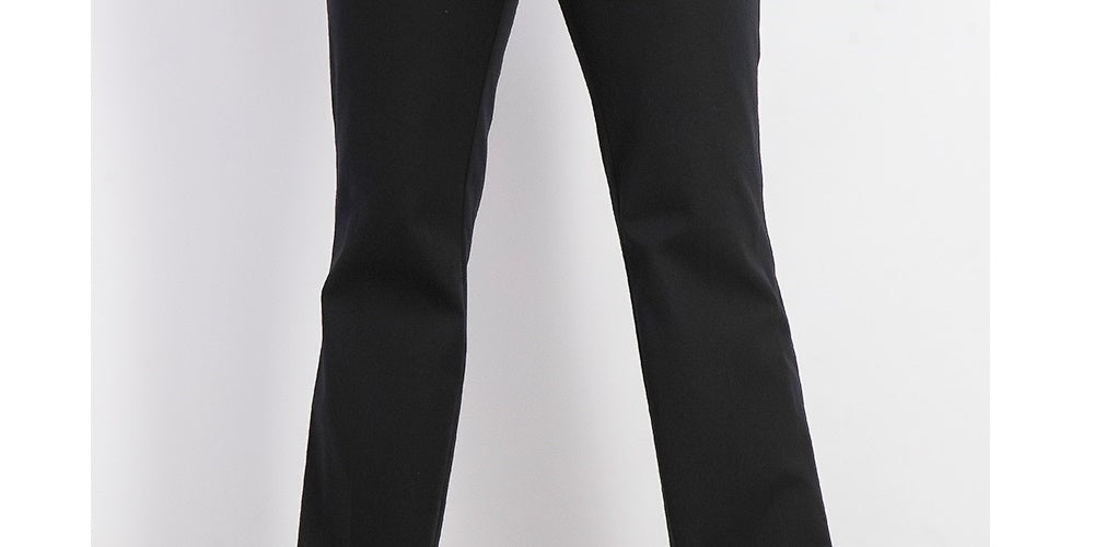 Calça feminina Alfani com cinto, lisa, reta, para usar no trabalho, preta, tamanho 4