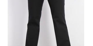 Calça feminina Alfani com cinto, lisa, reta, para usar no trabalho, preta, tamanho 4