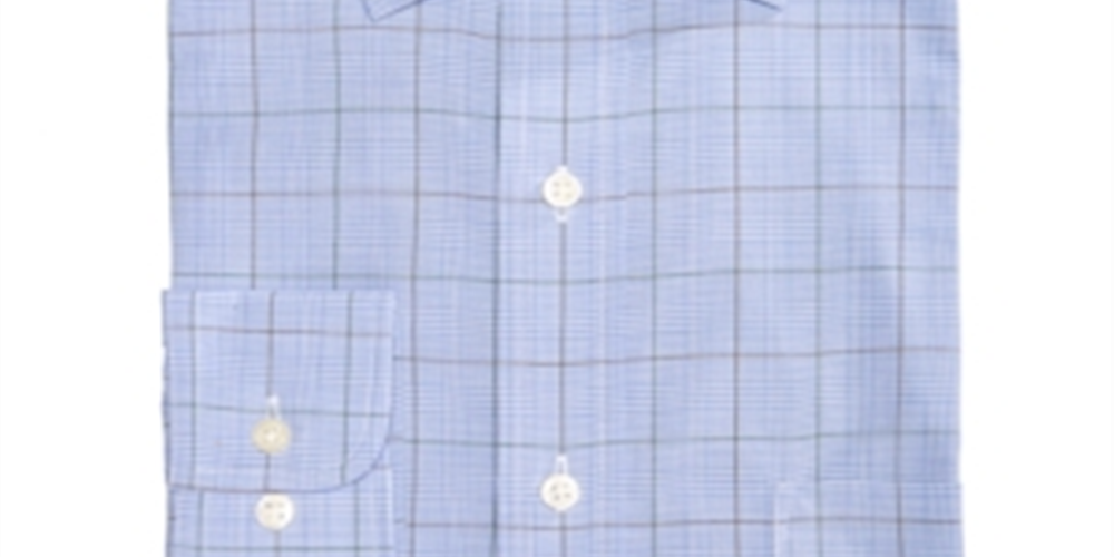 Camisa social masculina de algodão resistente a rugas Club Room, azul, tamanho 17